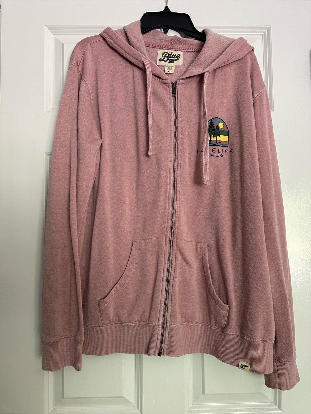 Blue Life Rose Graphic Hoodie with Lakeside Patch